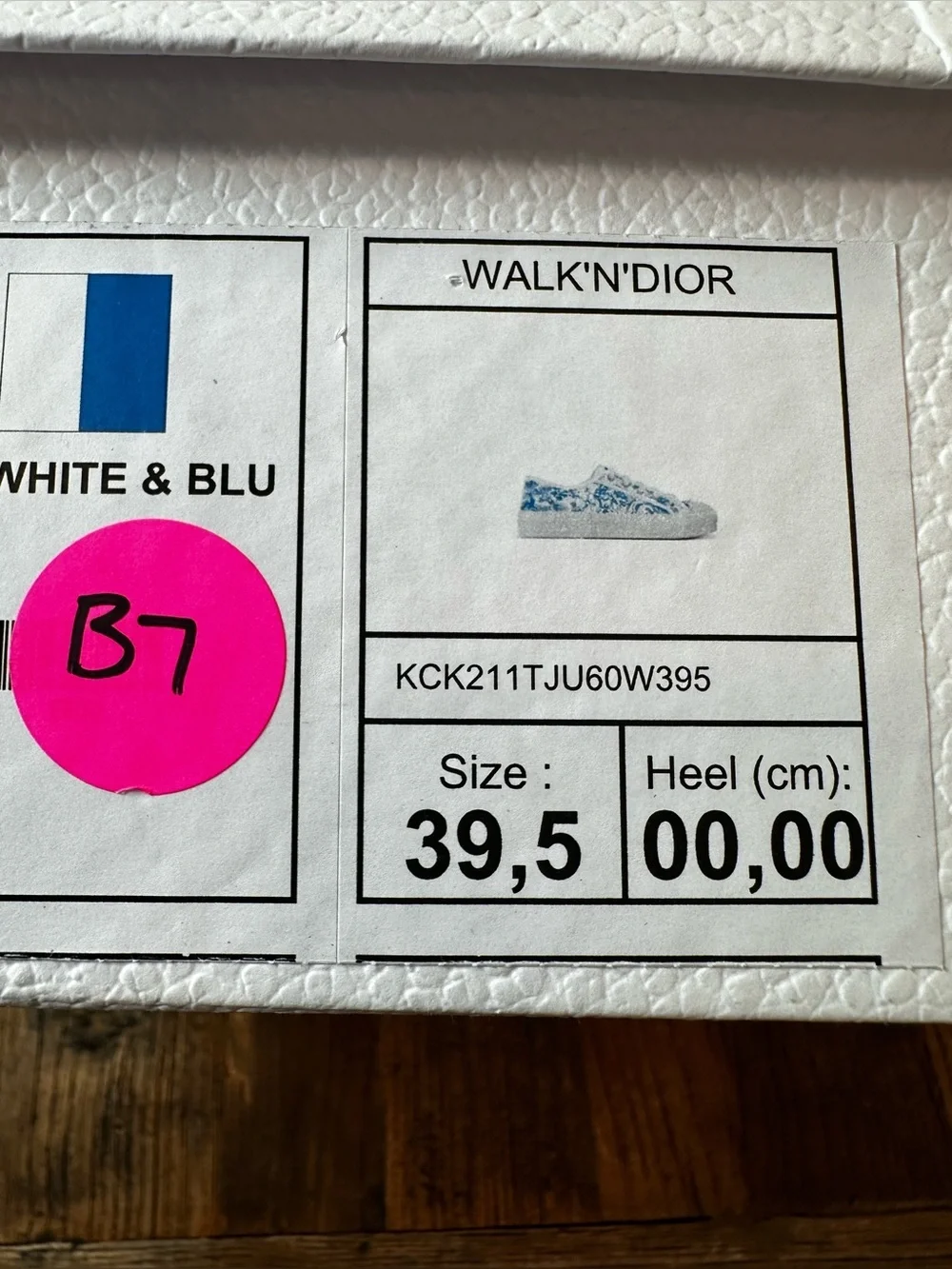 Dior White Canvas Low-Top Sneakers with Blue Toile Print